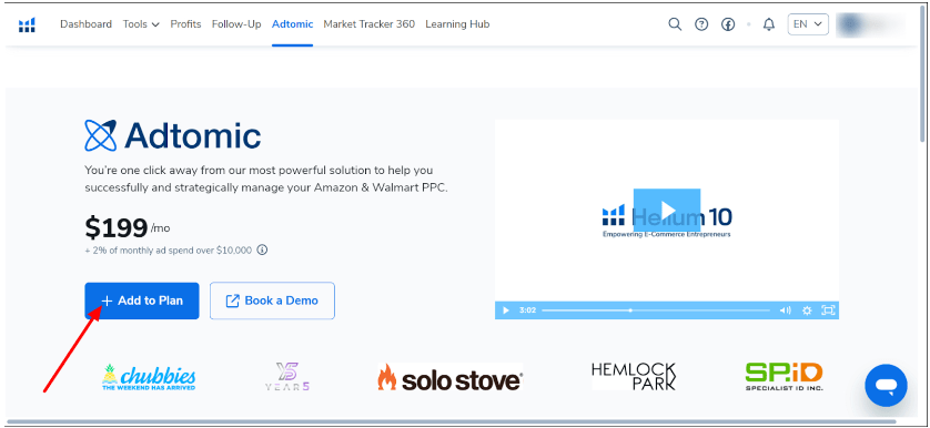 Helium 10 Adtomic - Plan