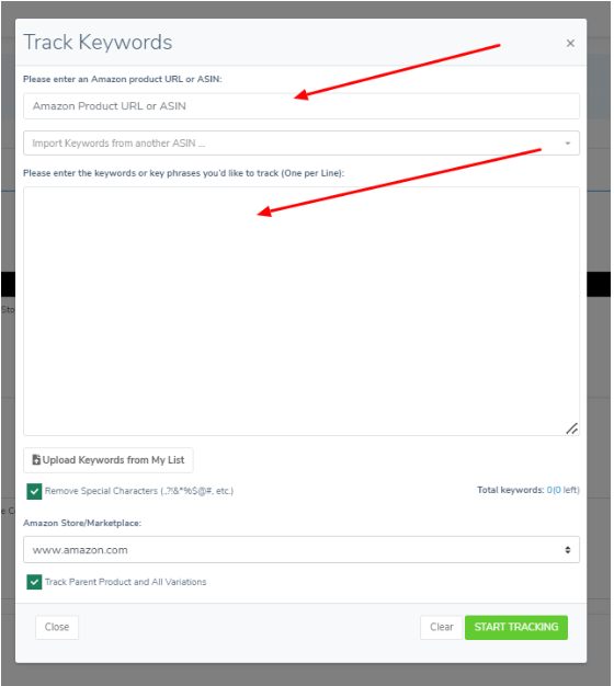 Track Keyword