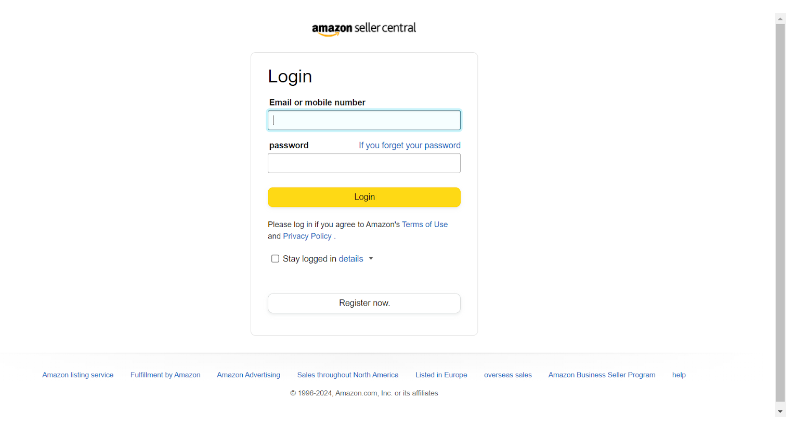 Amazon seller central account