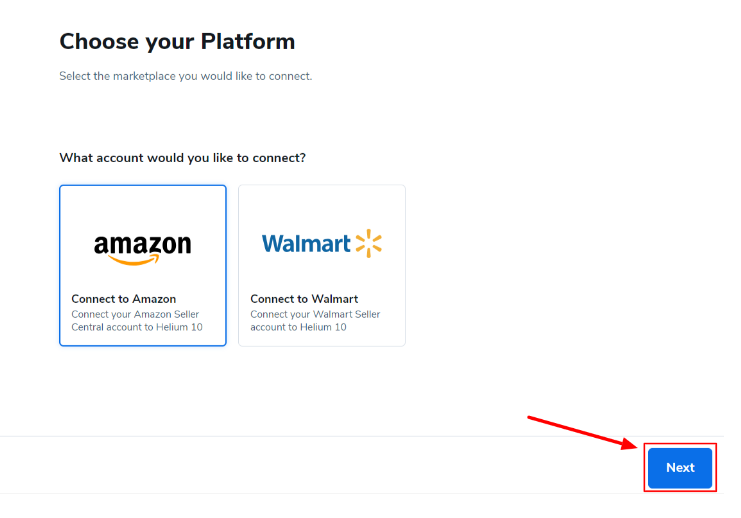 Choose Your Platform - Select Amazon