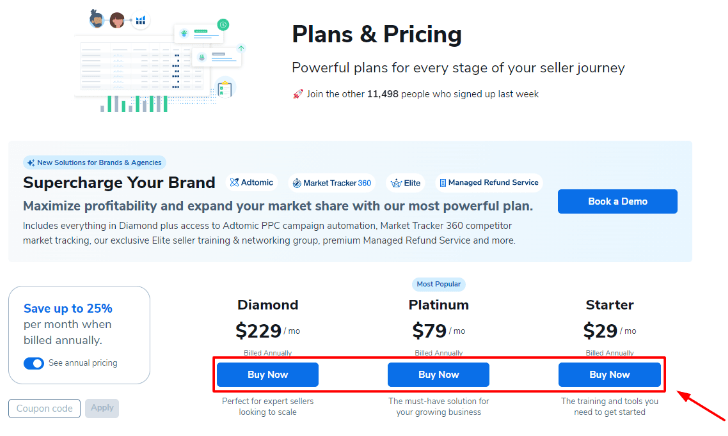 Choose the pricing plan 