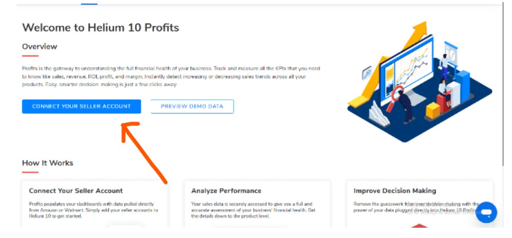 Helium 10 Profits - Connect Your Seller Account