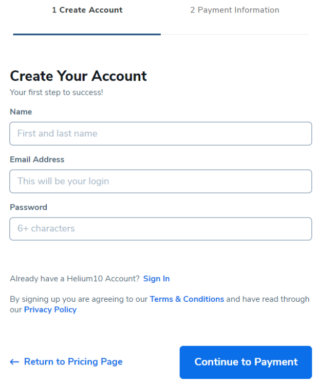 Create Your Account