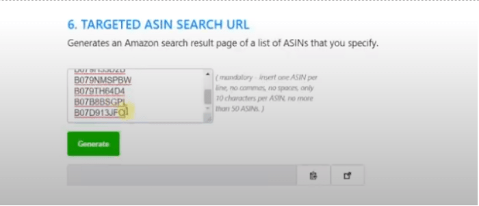 Targeted ASIN Search URL