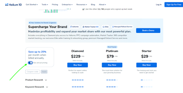 Select Annual Plan Option