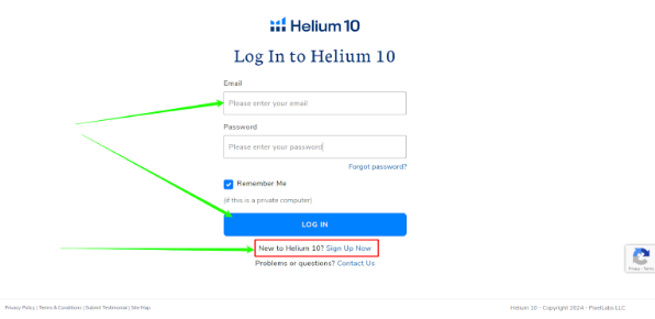 Log In Or Create A Helium 10 Account