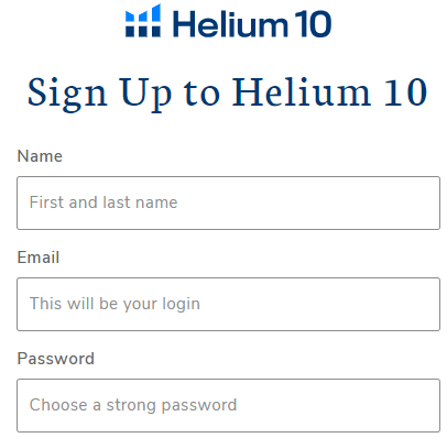 Sign Up To Helium 10 