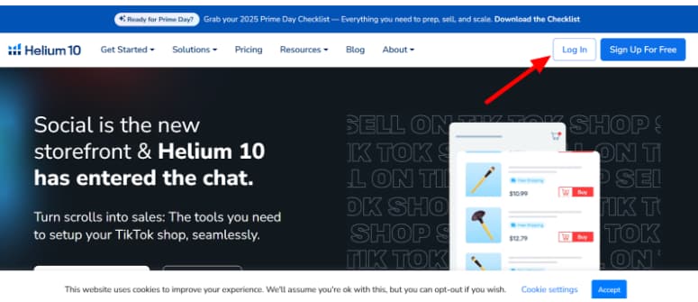 Click On The Log in Button