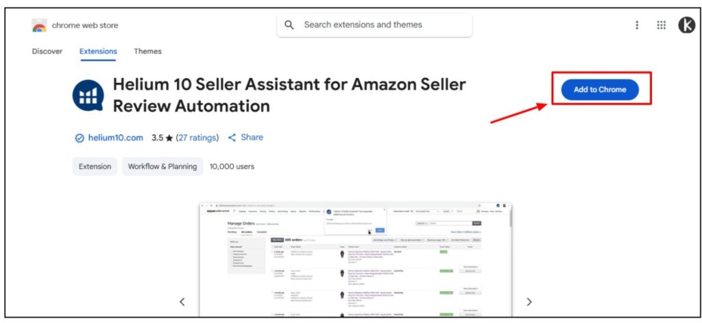 Install Helium 10 Seller Assistant