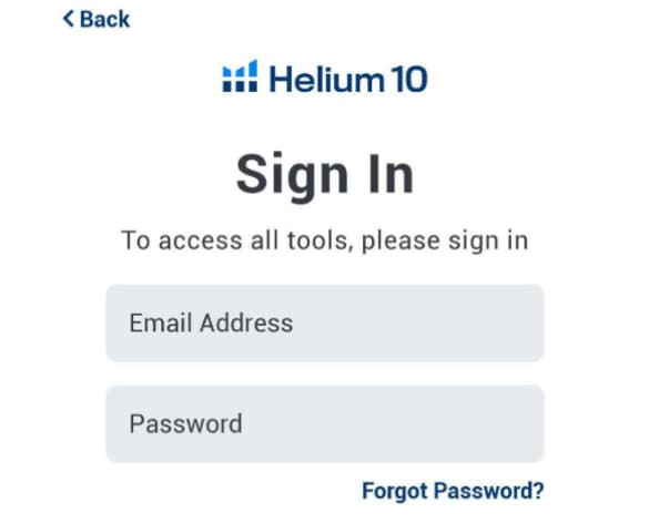 Helium 10 Signin Page