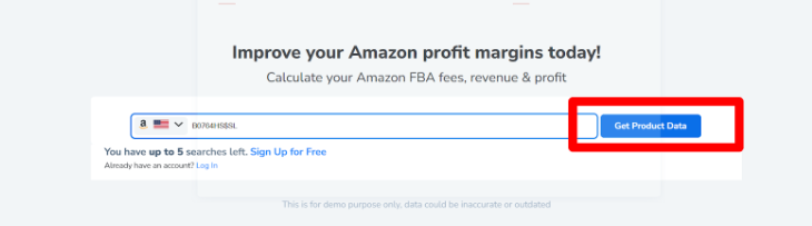 Click Get Product Data Click Get Product Data